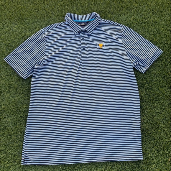 Presidents Cup By Sporte Leisure Striped Polo Blue XL - Picture 1 of 7